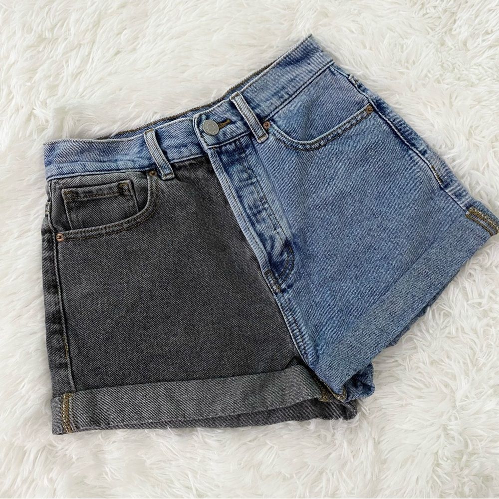 PacSun Black and Blue Denim Shorts